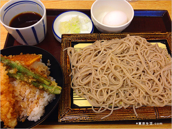 いわもとQの蕎麦小天丼セット