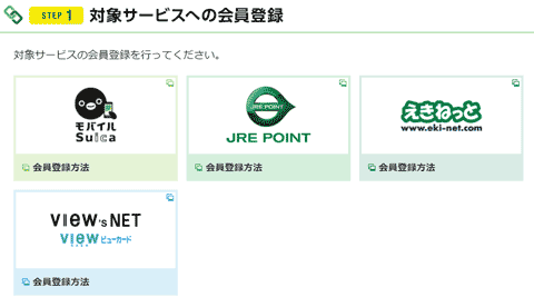 JR東日本のサービス登録