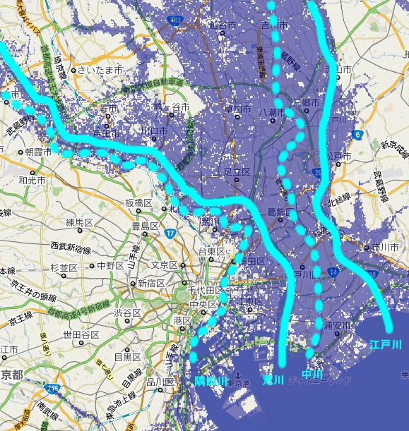 埼玉県が沈んできた水没マップ