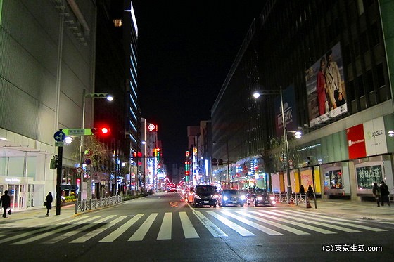 人もまばらな銀座