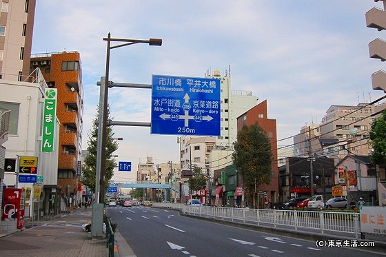 蔵前橋通りを平井大橋へと