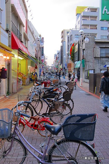 自転車が多い平井