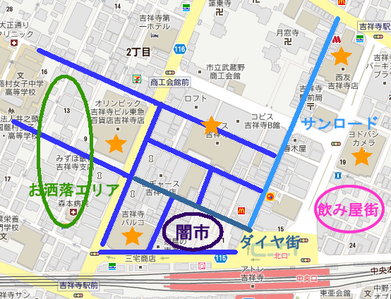 吉祥寺の地図