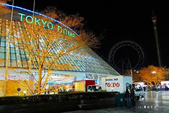 夜でも東京ドームと後楽園