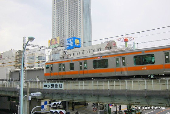 水道橋へは総武線各駅停車で