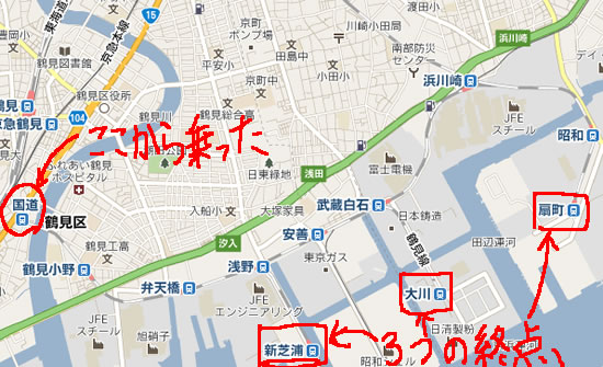 鶴見線の路線図