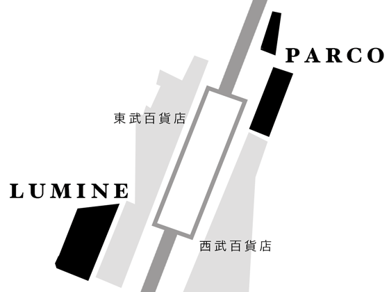 パルコとルミネの地図