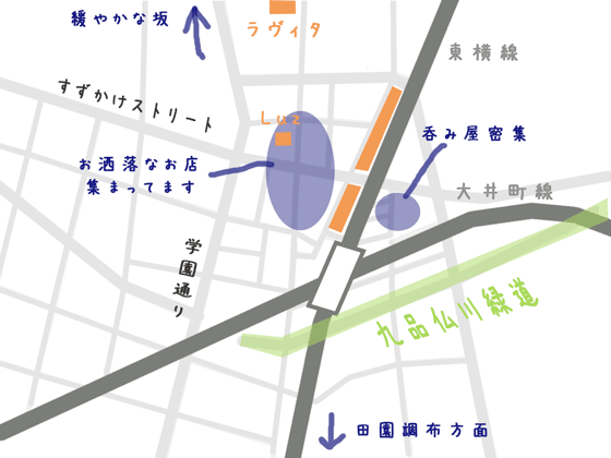 自由が丘の地図