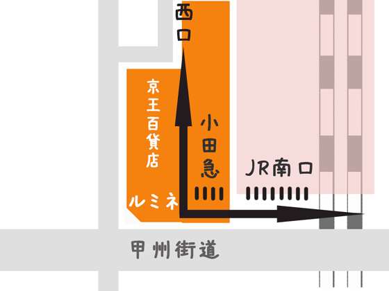 新宿駅の西口と南口への行き方