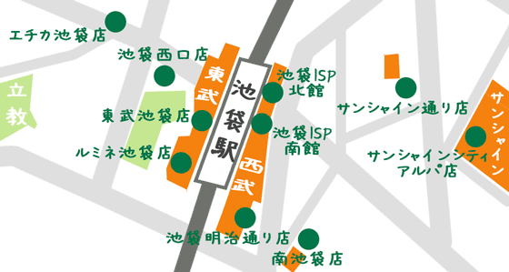 池袋のスターバックスの地図