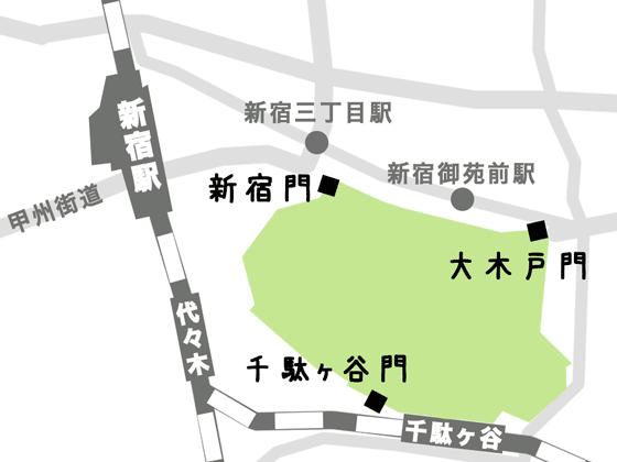 新宿御苑の地図