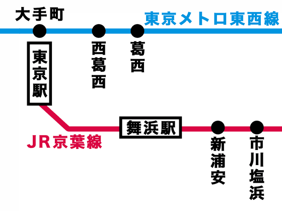 ディズニー周辺の安いホテル地図