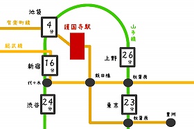 護国寺駅の電車とバスは便利？|路線図と構内図